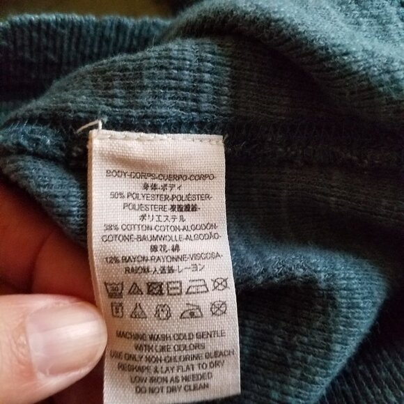 We the Free People Blue Teal Color Turtle Neck Split Back Distressed Sweater S - Picture 10 of 13